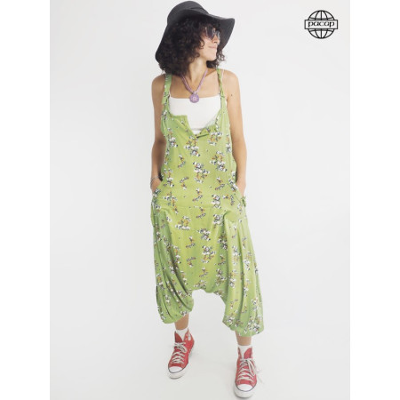 Combinaison Oversize Vert Imprimé Fleuri Femme