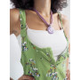 Salopette vert taille unique pour femme imprimé à fleurs.