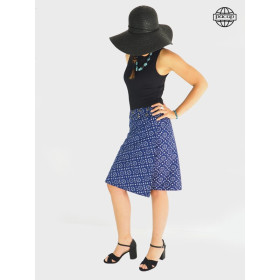 jupe bleue à zip toute douce. En coton Ceinture Zip Amovible Taille Réglable