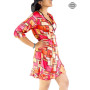 robe portefeuille, robe cache-cœur, robe à imprimé, robe d'été, robe femme, robe rouge, robe croisée