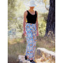 pantalon enveloppant bali ouvert, coupe droite imprimé fantaisie géométrique viscose femme .