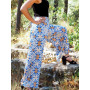 pantalon portefeuille, pantalon fendu, pantalon thai, taille unique, pantalon wrap blanc, pantalon ethnique bleu