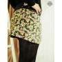 jupe velours courte motif fleurs rose orange fond noir