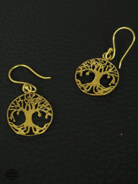 Boucle d'oreilles bijoux hippie chic arbre de vie