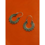Boucles d'Oreilles Argentées Créoles Originales Mode Hindou Bijoux Vintage