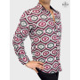 chemise ethnique imprimé chevron homme