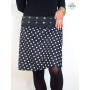 jupe portefeuille noire femme motif pois blanc