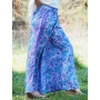 pantalon violet ample pattes d'éléphant taille ajustable imprimé fleurs