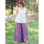 pantalon rouge ample pour femme taille haute motif fleuri pattes éléphant