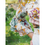 boléro beige femme motif fleurs manches mi-longues à volants