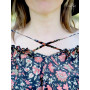 t-shirt manches mi-longues volantes épaules couvertes
