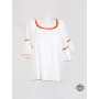 Haut ample, t shirt épaules dénudées, top bardot, top blanc, top femme, haut col bateau, top chic, top casual.