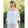t-shirt col bateau femme ample épaules dénudées viscose d'été