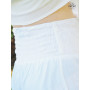 pantalon blanc réglable ceinture dentelé ventre plat