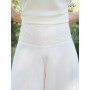 pantalon blanc souple fluide léger été ajustable broderie