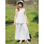 Femme habillé avec un Haut et pantalon blanc avec ceinture élastiquée plate