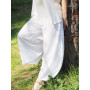 Pantalon unicolore blanc jambe large pour femme taille unique