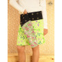 jupe fille réversible, cache coeur, fendue, ouverte , taille ajustable couleur vert pomme