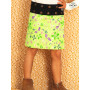 jupe verte pour fille taille réglable vetement enfant motif fleurs, jupe décontractée, jupe droite, jupe fendue