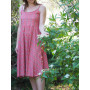 robe mi-longue pour femme rose gris imprimé géométrique dos nu