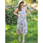 Robe blanche d'été, robe fluide, robe imprimé fleurs, robe décolleté, robe ajustable