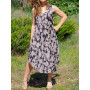 Robe d'été longue, robe col rond, robe taille unique