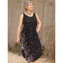 Robe noire d'été, robe fluide, robe imprimé graphique, robe décolleté, robe ajustable, robe bretelles larges