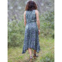 Robe large d'été, robe bretelles larges, robe verte, robe en viscose, robe col arrondi