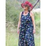 Robe longue, robe bleue, robe d'été, robe sans manches, robe imprimé fleurs, robe large