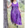 Robe longue d'été pour femme violette imprimé animal sans manches