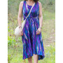 Robe d'été femme, robe longue, robe décolleté, robe bleue, robe en viscose, robe ajustable