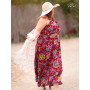 Robe Longue Rouge Taille Unique Imprimée Fleuri - SIRO