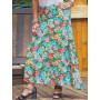 jupe midi imprimé floral multicolore, jupe 2 en 1, robe jupe, jupe évasée, jupe bustier