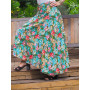jupe midi verte à fleurs