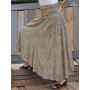 jupe midi marron orange, robe plissée, robe en jupe, jupe fluide, jupe évasée