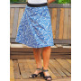jupe a nouer bleue coupe fendue taille fine coton imprimée florale taille unique pour femme