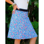 Jupe longue bleu été motif fleuri liberty