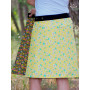 Jupe jaune imprimé fleurie 2 en 1 pour femme jupe reversible