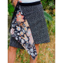 Jupe longue réversible imprimé fleuri et à pois, jupe noire, jupe portefeuille , jupe wrap, jupe noire