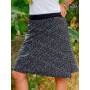 jupe ceinture ajustable taille réglable taille haute taille basse motif pois noir et blanc