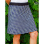 Jupe réversible taille ajustable motif circulaire, jupe évasée, jupe taille haute, jupe géométrique