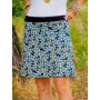 Jupe bleue, mi longue en coton, jupe femme, jupe bleue, jupe droite, jupe genoux