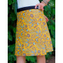 Jupe longue jaune portefeuille pour femme, taille unique motif a fleurs