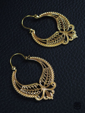 boucles oreilles femme dorée ronde circulaire hippie