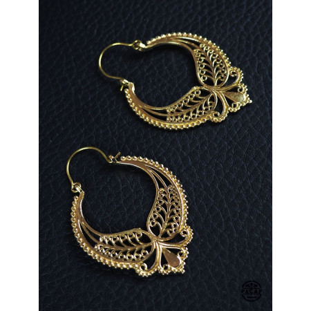 boucles oreilles femme dorée ronde circulaire hippie
