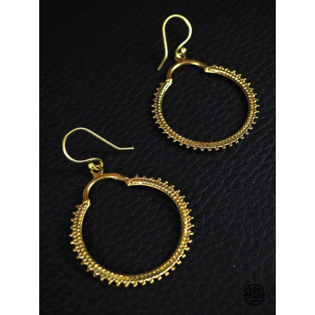 boucles oreilles rondes dorée bohème boho