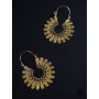 boucles oreilles femme ronde soleil dorée boho bohème