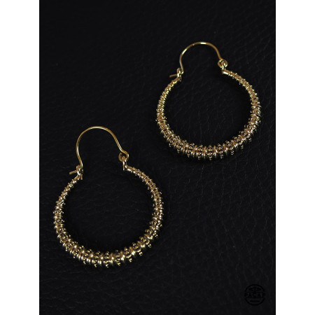 boucles oreilles femme dorée ronde boho bohème