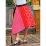 jupe réversible rouge, jupe rouge, jupe à nouer pour femme, jupe sexy, jupe ceinture noire, jupe sans bouton