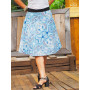 jupe portefeuille, jupe été, jupe fleurie, jupe floral, jupe à nouer, jupe bleue, jupe femme, jupe bleue, jupe coton bleue